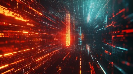 Naklejka premium パーティクル、ネットワーク、サイバーのイメージ