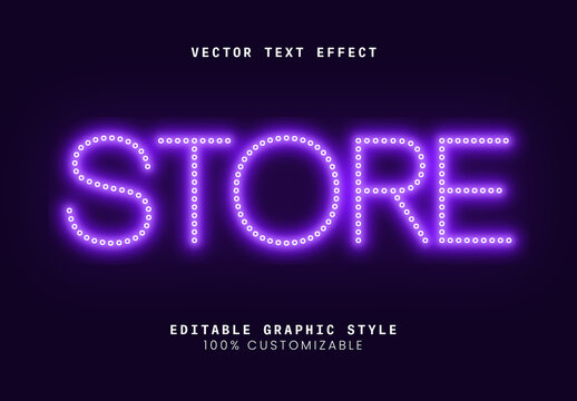Violet Dotted Neon Glow Text Effect