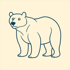 Cute cartoon bear vector illustration with a happy and playful character