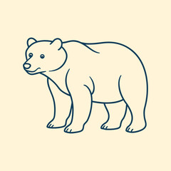 Cute cartoon bear vector illustration with a happy and playful character