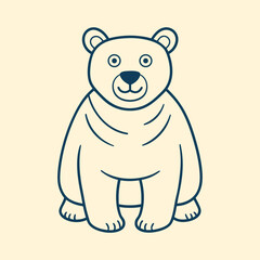 Cute cartoon bear vector illustration with a happy and playful character