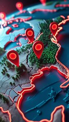 Obraz premium map of canada with flag