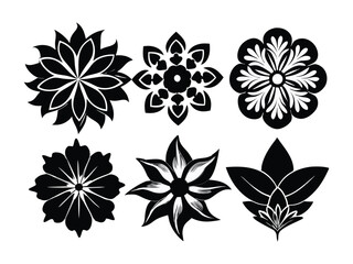 Obraz premium Elegant Black Silhouette Flowers for Design Projects