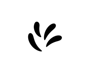Three black plant leaves arranged in a simple style on a plain white background for design ideas.