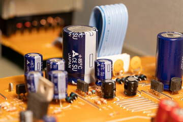 Electrolytic Capacitors Vintage Circuit Board