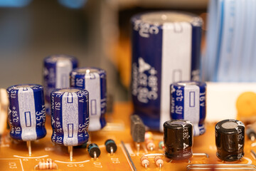 Electrolytic Capacitors Vintage Circuit Board
