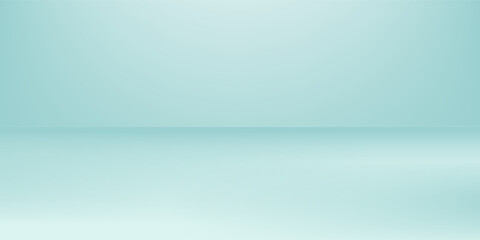 Obraz premium Studio room green mint background with lighting well use as Business backdrop, Template mock up for display of product, Vector illustration