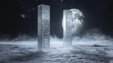 Portal dreams a surreal lunar landscape of cosmic mystique