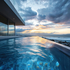 Fototapeta premium swimming pool in the morning