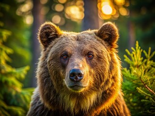 Obraz premium Candid Grizzly Bear in Wild Nature Habitat, Majestic Wildlife Photography