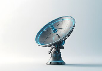 Futuristic Satellite Dish in 4K – Metallic Parabolic Design for Telecommunication and Technology