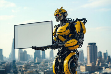 robot with billboard