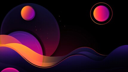 A digital illustration of a cosmic scene with planets and stars.
