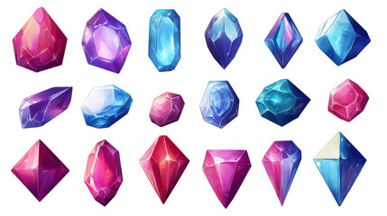 Colorful gemstone collection with various shapes and vibrant colors