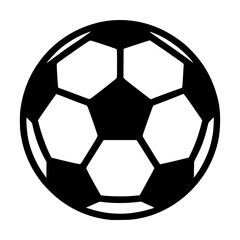 Obraz premium Black silhouette icon of a traditional soccer ball
