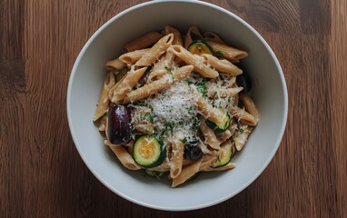 Creamy Penne Pasta with Zucchini and Olives