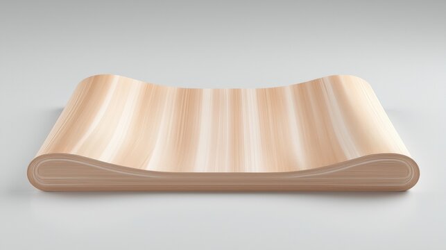 A wooden object with a curved shape and light brown color.