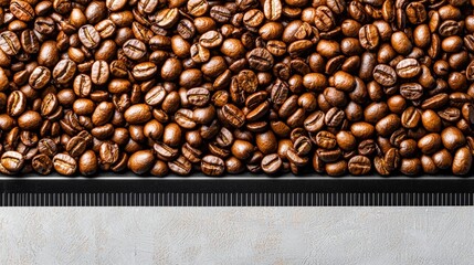 A close-up view of several coffee beans displayed on a wooden surface with natural grain patterns