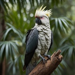 Obraz premium black and white parrot