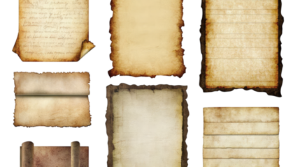 Collection of vintage grunge parchment and paper textures