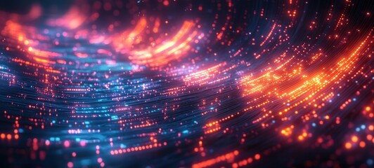 Futuristic Digital Landscape with Quantum Computing and AI Technology Concepts