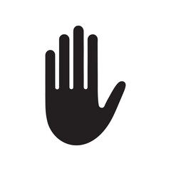 Hand icon, Black Silhouette Hand Symbol for Caution and Warning