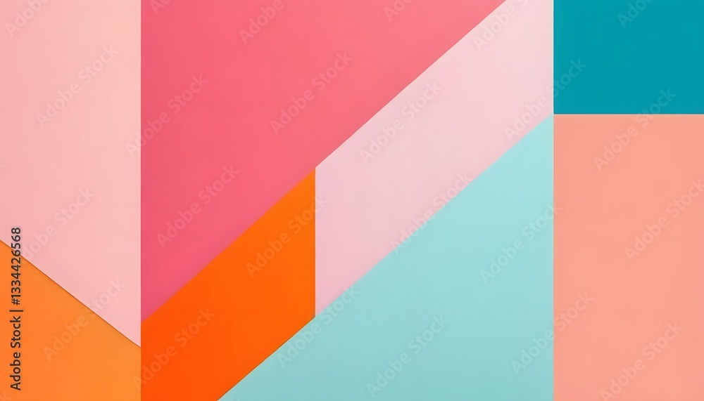 Poster abstract background with colorful triangles | modern geometric abstract art | bold color block desig