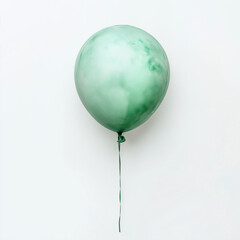 green balloon, Isolated on white Background.