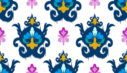 geometric ethnic vintage texture vector art design. textile fashion pattern line ikat seamless pattern and batik fabric texture asian background wallpaper geometry indian. Ethnic abstract ikat art .
