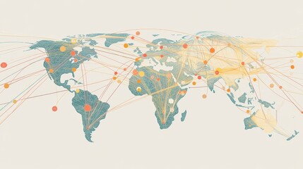 Obraz premium Global distribution network overview worldwide infographic digital space aerial perspective supply chain dynamics