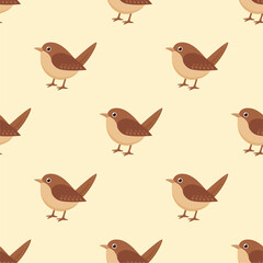 Seamless pattern with bird illustration
