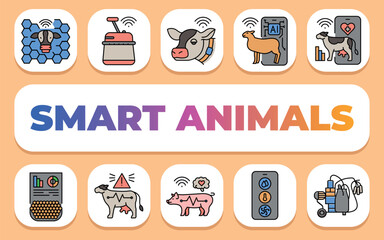 smart animals text concept. Shablon for presentation and Infographics.