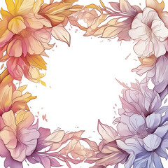 Obraz premium Elegant Floral Frame with Soft Gradient Colors – Delicate Botanical Background for Invitations and Designs