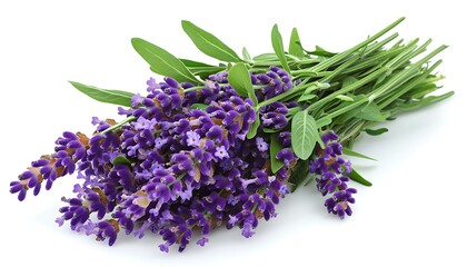 A beautiful bouquet of fresh purple lavender flowers on display