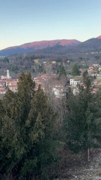 Panoramic View of the Small Italian Village of Ferrera di Varese, situated in the Province of Varese, Lombardy, Italy