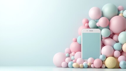 Mobile phone scanning qr code for digital payment transfer in a colorful environment
