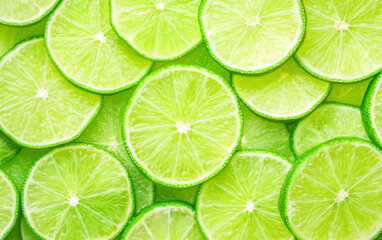fresh green lime slices background