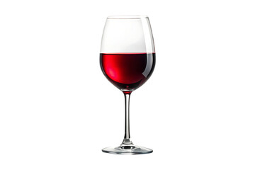 glass of red wine isolated on transparent background