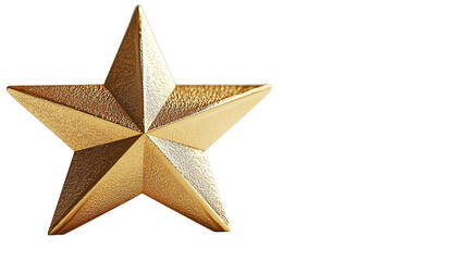 Obraz premium 3d render of gold colored star with transparent background