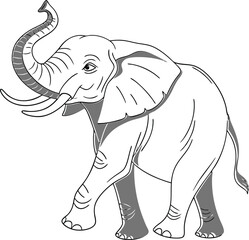 elephant cartoon isolated on white