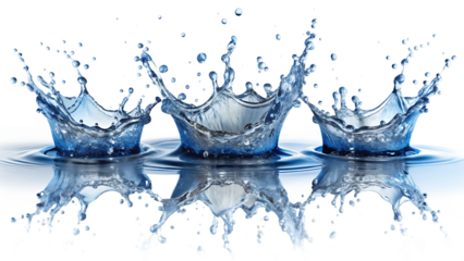  set of fresh water splashing  isolated on white backgroud .PNG