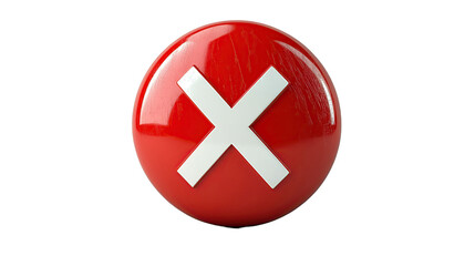 Fototapeta premium 3d render of red cross mark with transparent background