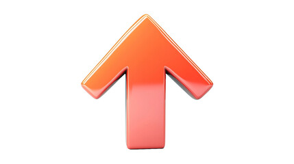 3d render icon panah ke atas with transparent background