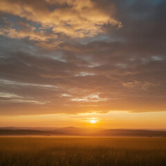 Fototapeta premium sunset over the field
