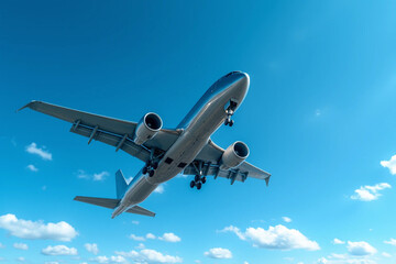 Fototapeta premium Large Passenger Jet in Flight – Modern Commercial Airplane Travel 