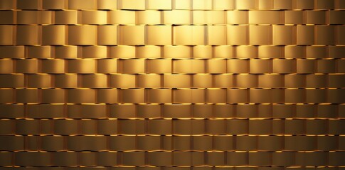 A textured golden surface featuring a woven pattern, creating a rich and luxurious appearance.