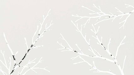 A collection of monochrome sketch-style illustrations of branches rendered in hand-drawn art ink pre