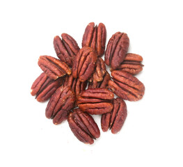 pecan nut on white background