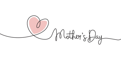 Handmade Mother's Day card with elegant calligraphy and heart design, mother's day, Mother Day kobe 2025. Women&rsquo;s Day Poster. 

