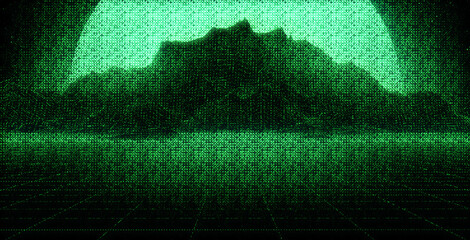 4K Beautiful background with Retro CCTV or VHS pixelate noise effect. Abstract blurred grainy gradient banner background texture. Digital monitor grain soft noise effect Nostalgia space landscape